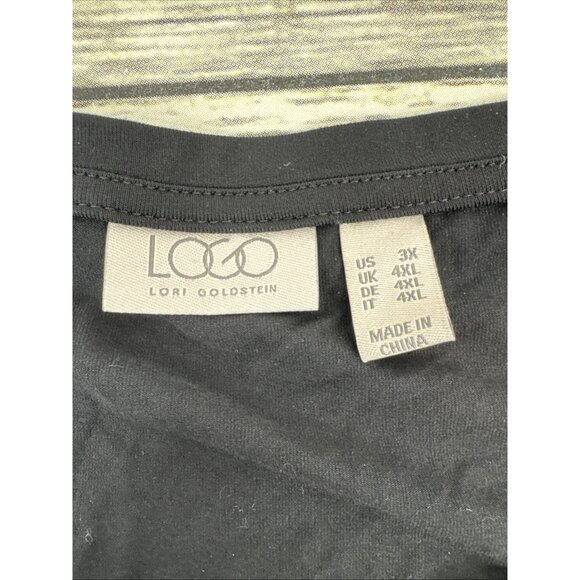 LOGO By Lori Goldstein Rayon 230 Tank Dress With Ruffle Size 3X Black QVC - Picture 7 of 9